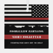 Benutzerdefinierter Firefighter-Aufwertungsfahne f Ornament Aus Glas (Rückseite)