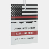 Benutzerdefinierter Firefighter-Aufwertungsfahne f Ornament Aus Glas (Vorderseite Rechts)