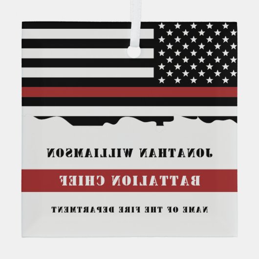 Benutzerdefinierter Firefighter-Aufwertungsfahne f Ornament Aus Glas (Rückseite)