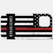 Benutzerdefinierter Firefighter mit dünner roter L Case-Mate iPhone Hülle (Rückseite (Horizontal))