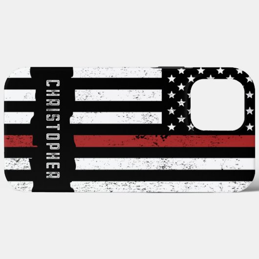 Benutzerdefinierter Firefighter mit dünner roter L Case-Mate iPhone Hülle (Rückseite (Horizontal))