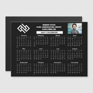 Benutzerdefinierter Firmenkalender 2027 Schwarzer  Magnetkarte