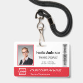 Benutzerdefinierter Firmenlogo Bar-Code Mitarbeite Ausweis (Vorderseite mit Lanyard)