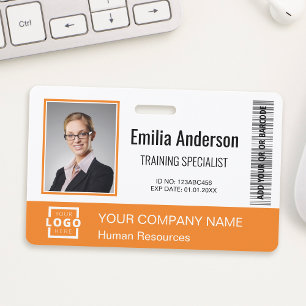Benutzerdefinierter Firmenlogo-Barcode-Mitarbeiter Ausweis