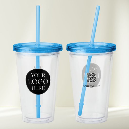 Benutzerdefinierter Firmenlogo-Branded-QR-Code Acryltrinkbecher