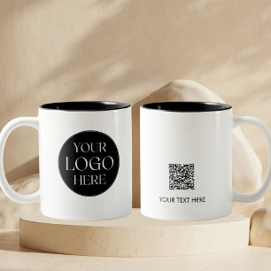 Benutzerdefinierter Firmenlogo-Branded-QR-Code Zweifarbige Tasse