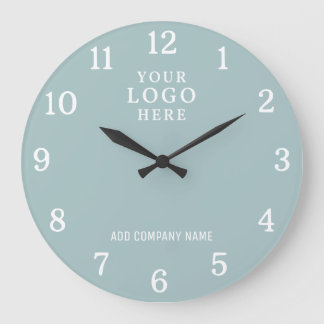 Benutzerdefinierter Firmenlogo Firmenname Seafoam  Große Wanduhr
