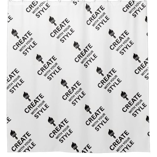 Benutzerdefinierter Firmenlogo-Markenständer Duschvorhang (Vorderseite)