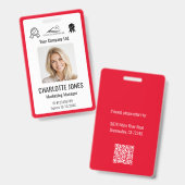 Benutzerdefinierter Firmenlogo-Mitarbeiter-QR-Code Ausweis (Vorder- & Rückseite)