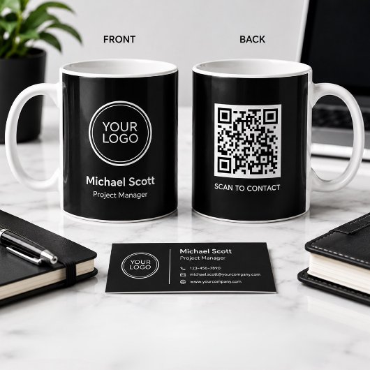 Benutzerdefinierter Firmenlogo-QR-Code-Becher | Pe Kaffeetasse
