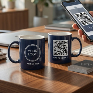 Benutzerdefinierter Firmenlogo-QR-Code-Becher Pe Kaffeetasse