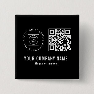 Benutzerdefinierter Firmenlogo-QR-Code Minimalisti Button