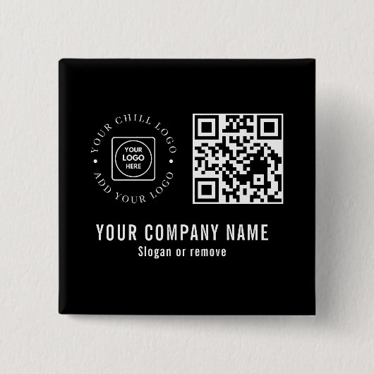 Benutzerdefinierter Firmenlogo-QR-Code Minimalisti Button (Vorderseite)