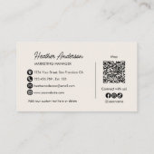 Benutzerdefinierter Firmenlogo-QR-Code Modern Mini Visitenkarte (Rückseite)
