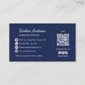 Benutzerdefinierter Firmenlogo-QR-Code Modern Mini Visitenkarte (Rückseite)