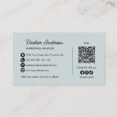 Benutzerdefinierter Firmenlogo-QR-Code Modern Mini Visitenkarte (Rückseite)