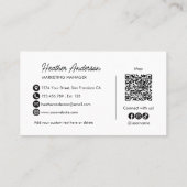 Benutzerdefinierter Firmenlogo-QR-Code Modern Mini Visitenkarte (Rückseite)