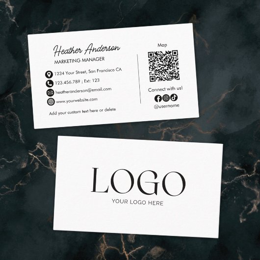 Benutzerdefinierter Firmenlogo-QR-Code Modern Mini Visitenkarte