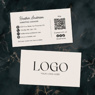 Benutzerdefinierter Firmenlogo-QR-Code Modern Mini Visitenkarte