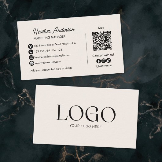 Benutzerdefinierter Firmenlogo-QR-Code Modern Mini Visitenkarte