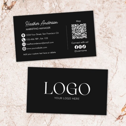 Benutzerdefinierter Firmenlogo-QR-Code Modern Mini Visitenkarte