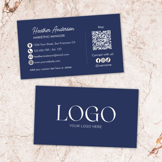 Benutzerdefinierter Firmenlogo-QR-Code Modern Mini Visitenkarte