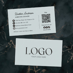 Benutzerdefinierter Firmenlogo-QR-Code Modern Mini Visitenkarte