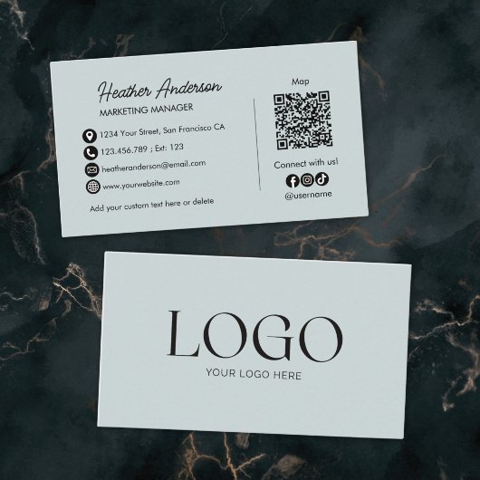 Benutzerdefinierter Firmenlogo-QR-Code Modern Mini Visitenkarte