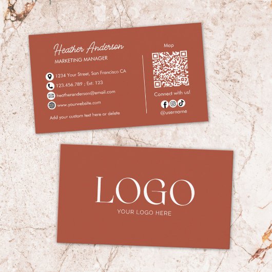 Benutzerdefinierter Firmenlogo-QR-Code Modern Mini Visitenkarte