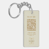 Benutzerdefinierter firmenlogo-qr-code modern schlüsselanhänger (Vorderseite links)