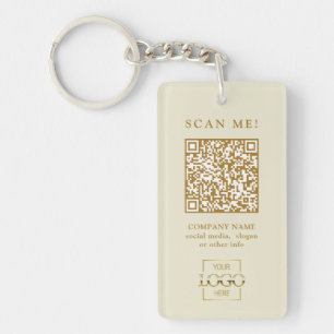 Benutzerdefinierter firmenlogo-qr-code modern schlüsselanhänger