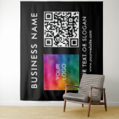 Benutzerdefinierter Firmenlogo QR Code XL Hintergr Wandteppich (Beispiel)