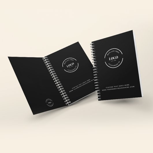 Benutzerdefinierter Firmenlogo Text Corporate Blac Notizblock