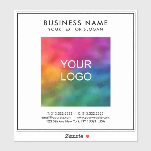 Benutzerdefinierter Firmenlogo Text glänzend trans Aufkleber (Blatt)