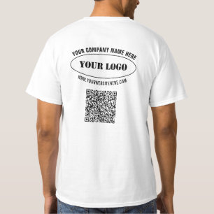 Benutzerdefinierter Firmenlogo Text QR-Code Busine T-Shirt