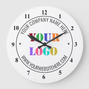 Benutzerdefinierter Firmenlogo-Text Uhr Design Eig