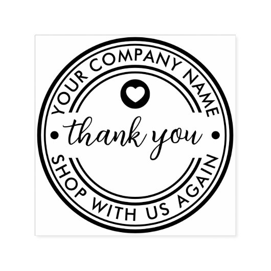 Benutzerdefinierter Firmenname Herzsymbol Vielen D Permastempel (Design)