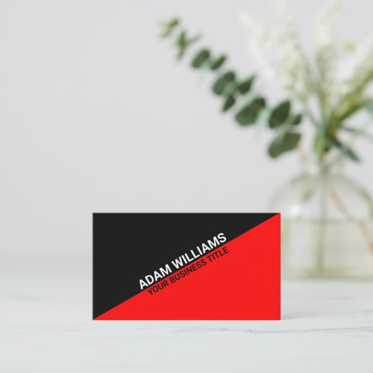 Benutzerdefinierter Firmenname - Modernes Schwarz Visitenkarte (Stehend Vorderseite)