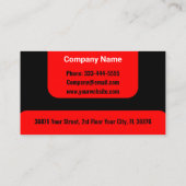 Benutzerdefinierter Firmenname - Modernes Schwarz Visitenkarte (Rückseite)