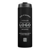 Benutzerdefinierter Firmenname QR-Code Logo schwar Thermosbecher (Vorderseite)