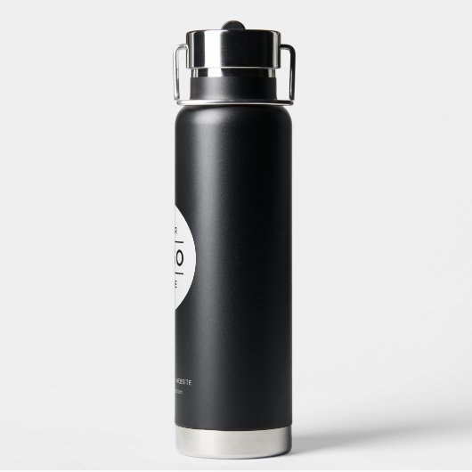 Benutzerdefinierter Firmenname und Logo-Schwarz Trinkflasche (Hinten)