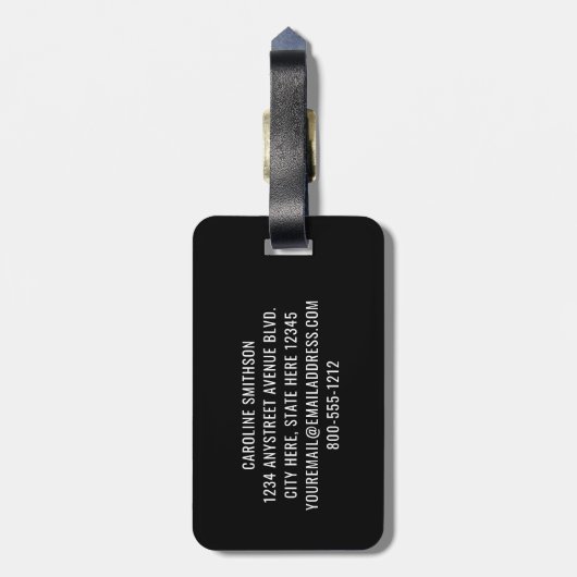 Benutzerdefinierter Flughafencode Funny Black Lugg Gepäckanhänger (Rückseite vertikal)