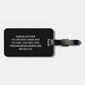 Benutzerdefinierter Flughafencode Funny Black Lugg Gepäckanhänger (Rückseite horizontal)