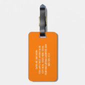 Benutzerdefinierter Flughafencode Funny Orange Gep Gepäckanhänger (Rückseite vertikal)