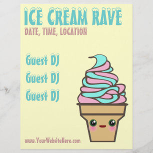 Benutzerdefinierter Flyer für den Eiscreme-Rave