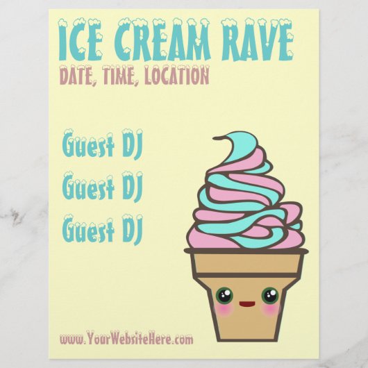 Benutzerdefinierter Flyer für den Eiscreme-Rave (Vorne)