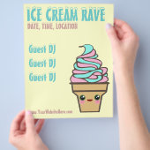 Benutzerdefinierter Flyer für den Eiscreme-Rave (Hand)