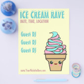Benutzerdefinierter Flyer für den Eiscreme-Rave (Einzeln)