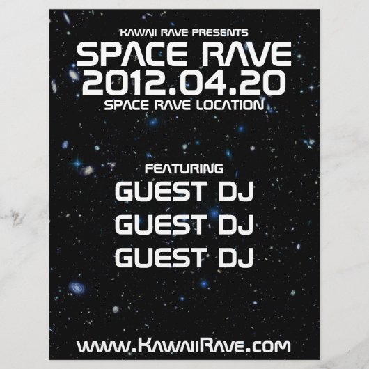 Benutzerdefinierter Flyer für Space Rave (Vorne)