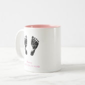 Benutzerdefinierter Footprint | Babyfußabdruck auf Zweifarbige Tasse (Vorderseite Links)